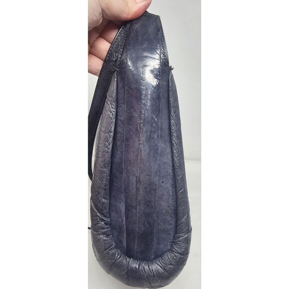 Vtg Lee Sands Genuine Eel Skin Gray Crossbody Purse 90s Classic Pocket Old Money - Picture 4 of 15